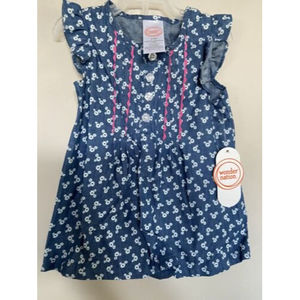 NEW Wonder Nation Baby Girl’s 2 Piece Dress Set Denim Blue 3-6M